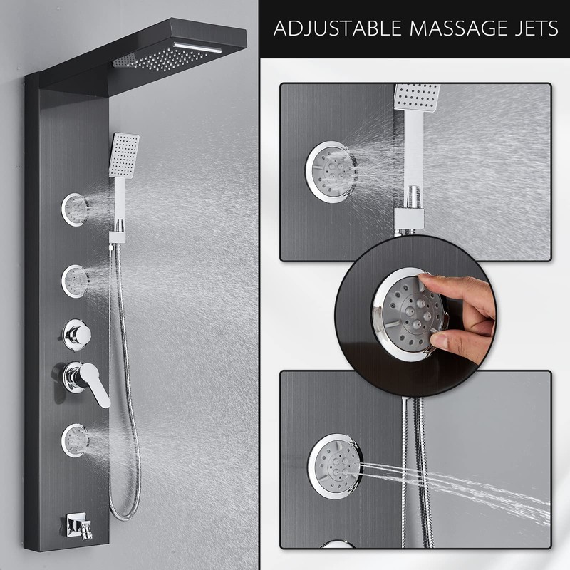 AlenArt Shower Panel Tower System, Multi Function Shower System with