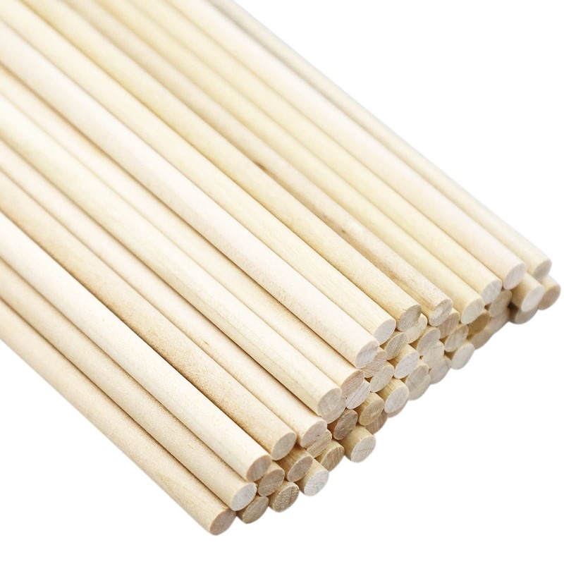 50 Pack Unfinished Natural Wood Dowel Rods Hardwood Sticks,Wooden dowels,Wooden