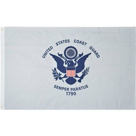 MWS U.S. Coast Guard USCG U.S.C.G - (3 by 5 Foot 3x5 Ft) Strongest Embroidered Double Sided 210D Nylon, Double Sewn Stripes and Brass Grommets, UV Protected, Double Decker U.S. Flag Military