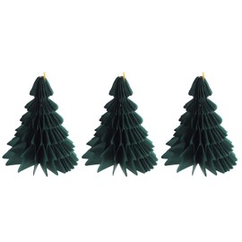 Eco Paper Christmas Baubles - Honeycomb Green Fir Trees - Set of 3