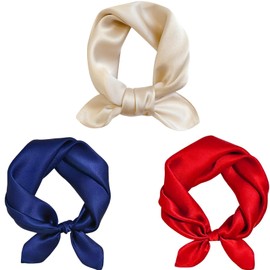 MESU Silk Feeling Scarf for Women Square Satin Head Scarf Neck Scarves 3PC3