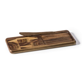 Kalmar Home Acacia Wood End Grain Cheese Board with Knife