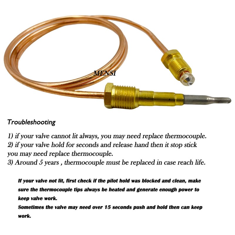 MENSI Copper Tube Thermocouple Replace 74L57 Sensor 26" Fits for