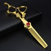 Golden Barber Scissors Hair Sparse Scissors Set and Hair Scissors
