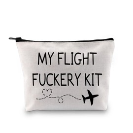 My Flight Fuckery Kit Flight Attendant Makeup Bag Pilot Airplane Flight Crew Stewardess Cosmetic Bag (Flight FUCKERY KIT 3UK)