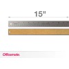 Officemate Classic Stainless Steel Metal Ruler 15" Metric Silver 66612