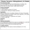 Tribulus Terrestris 1500mg - 30 Tablets - Vegan Friendly