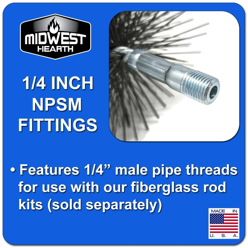 Midwest Hearth Square Wire Chimney Cleaning Brush (7-Inch Square) Made