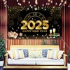 Happy New Year Banner 2025 Extra Large, 73x43 Inch Black