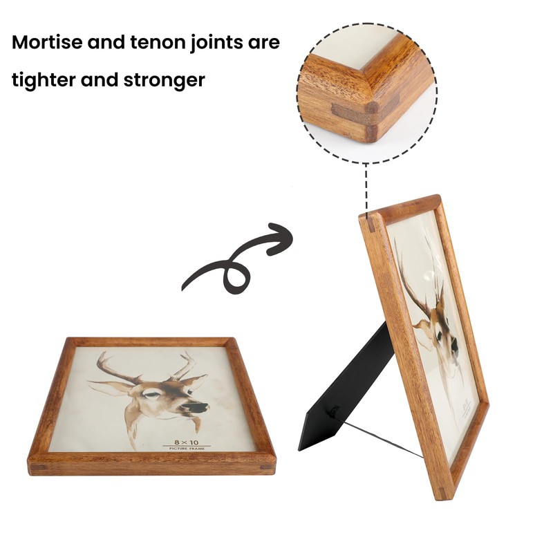 Set of 2 wooden picture frames, 5x7 inches, deer (13x18cm)