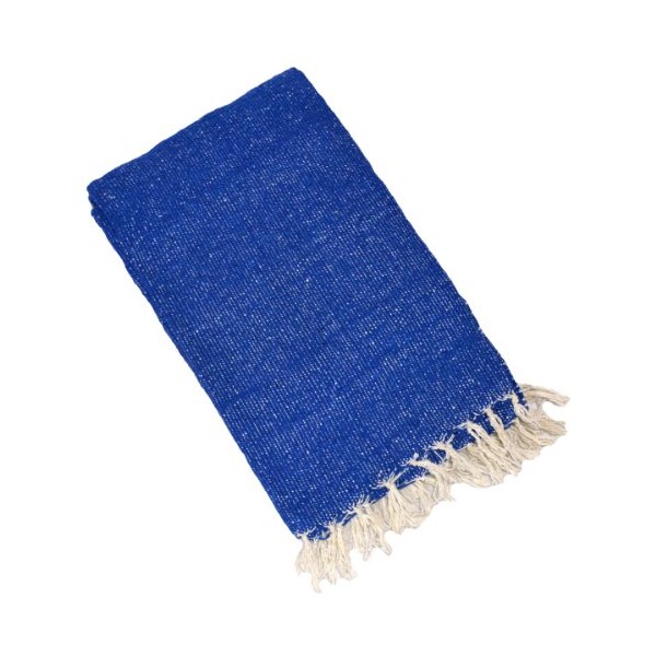 YogaAccessories Solid Color Mexican Yoga Blanket - Blue
