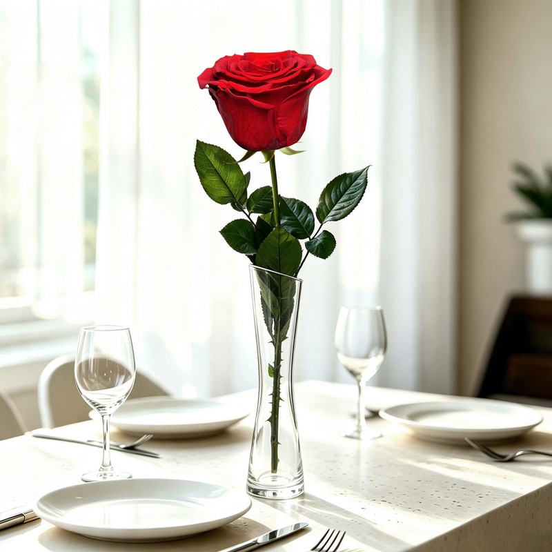Yamonic Preserved Real Rose Gifts for Women, Single Red Rose