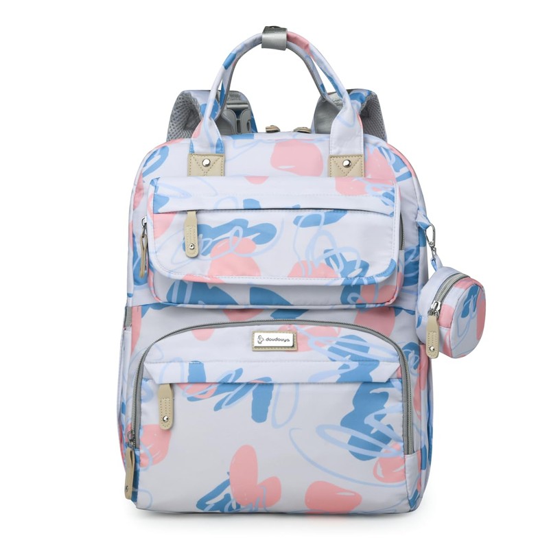 Diaper Backpack, Multi-Compartment Baby Bag (Sky Blue)