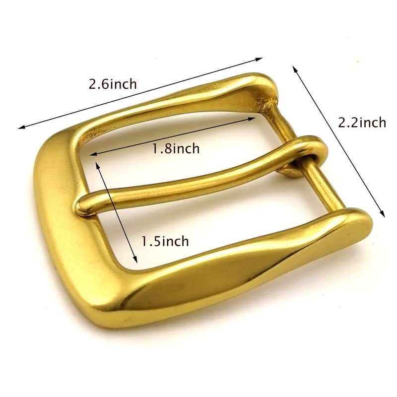 LAXPICOL 1.5"(38mm) Heavy Duty Solid Brass Single Prong Square Belt