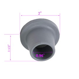 Replacement Feet for Shower Chair Bath Seat, shower stools and transfer bench, non-skid Shower Bench and Tub Transfer Benches Rubber Suction Cup Feet, Metal Insert Reinforced(Pack of 4) (1" I.D, Grey)