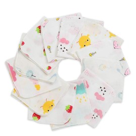 Gauze Handkerchief, Gauze Towel, Baby Gauze Baby Bib - Double Gauze Handkerchief, Bathing Cloth, 100% Cotton, 11.8 x 11.8 inches (30 x 30 cm), 12 Pieces (Girls)