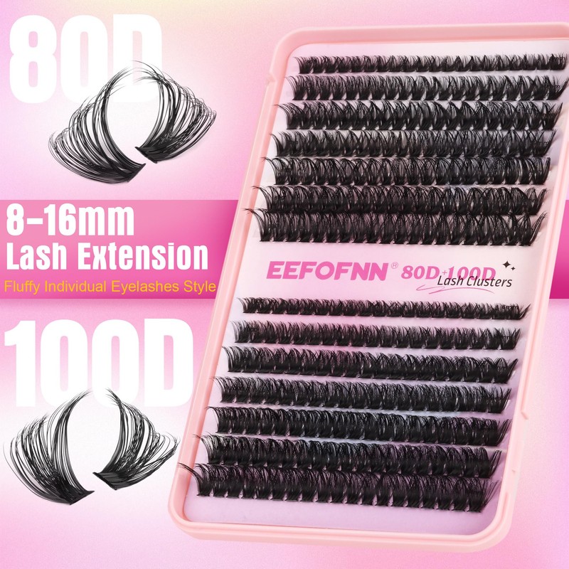 Lash Clusters DIY Lash Extensions Fluffy Individual Eyelashes 80D 100D