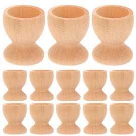 Toddmomy 24Pcs Wooden Egg Cups Easter Egg Cup Wood Egg Stands Easter Egg Holders Stands for DIY Crafts Easter Party Supplies