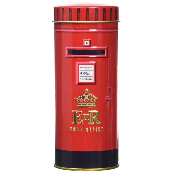 New English Teas British Post Box Tea Caddy with 14