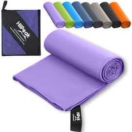 HiiPeak Microfibre Towel Compact Camping Beach Towel - Quick Dry Lightweight Absorbent Sports Gym Towel Swimming Hiking Drying Towel for Men,Women (Violet-1pack, 40cm x 80cm)