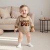 Newborn Baby Boy Fall Outfit Romper Letter Embroidery Long Sleeve