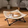PETKARAY Foldable Cat Hammock Bed, Elevated Sisal Scratching Lounge with