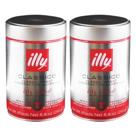 illy MOKA, 100% Arabica Coffee, Gema Recommended Roast Coffee, Espresso, Regular Roast, Pack, 2 x 250 g