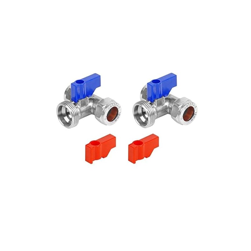 Invero® Hose Taps Tee Shaped (1 Pair) Includes 2X Blue