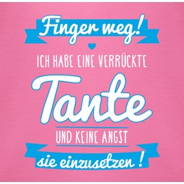 Shirtracer Sayings Baby Bib Cotton with German Text “Ich habe eine verrückte Tante” ( I have a Crazy Auntie) Blue cotton -