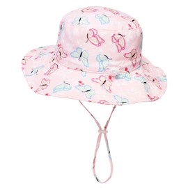 DRESHOW Unisex Baby Toddler Sun Hat Cap Fishing Hat Beach Hat Children Baby Star Summer Hat UV Protection UPF 50+, Pink Butterfly, 6-24 months