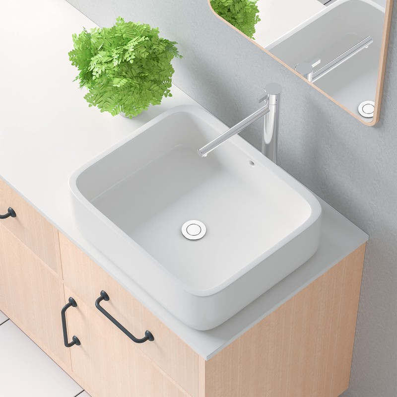 Polished Chrome Vessel Sink Drain without Overflow, Bathroom Faucet Vanity