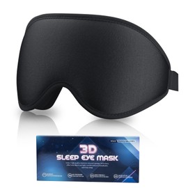 SUSNUAN Eye Mask for Sleeping, 3D Contoured Eye Mask, Sleep Eye Mask for Women and Men, Soft and Comfortable Night Eye Blinder, Light Blocking Sleep Mask for Travel, Lunch Breaks, Sleeping (Black)