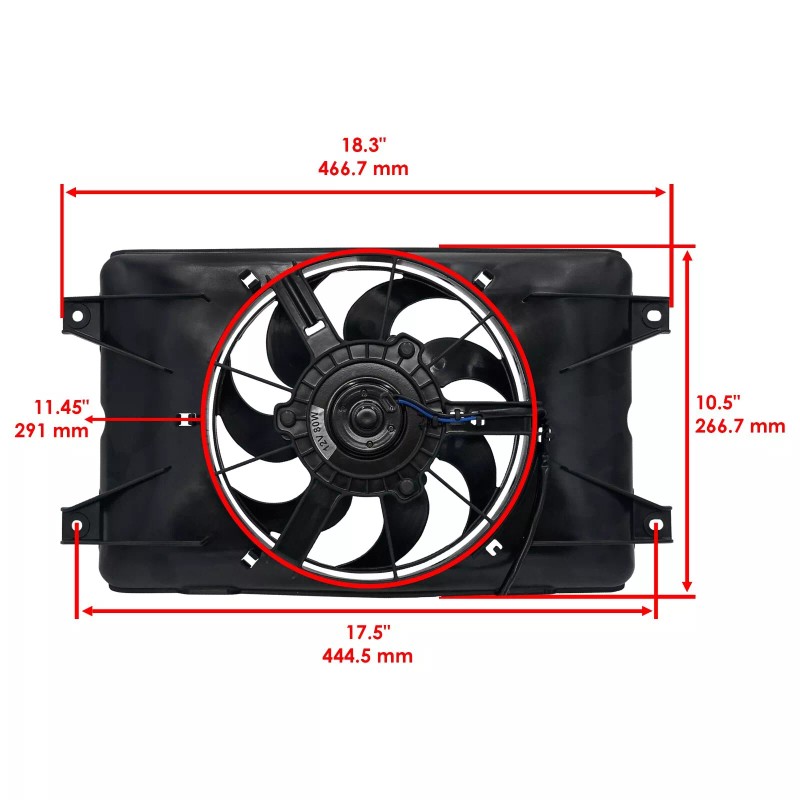 Caltric Radiator Cooling Fan Blower Assembly for Yamaha Viking VI