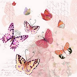 20 Napkins Symphony of Butterflies Animals Animal Motif Spring Summer Easter Craft Decoupage Decoupage Table Decoration 33 x 33 cm