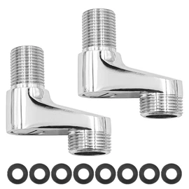 ZONADAH Set of 2 Adjustable Swivel Arm Bathtub Faucet Adapters - Compatible with 3/4" and 1/2" Connectors - Ideal for Clawfoot Shower Faucets - Bathroom Mixer Accessories