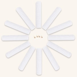 BAMBOO QUEEN 12 Pack Muslin Burp Cloths - Large 20" x 10", Ultra Absorbent 100% Cotton for Baby Drool and Messes - Soft, Gentle Baby Burp Rag for Boys & Girls -White