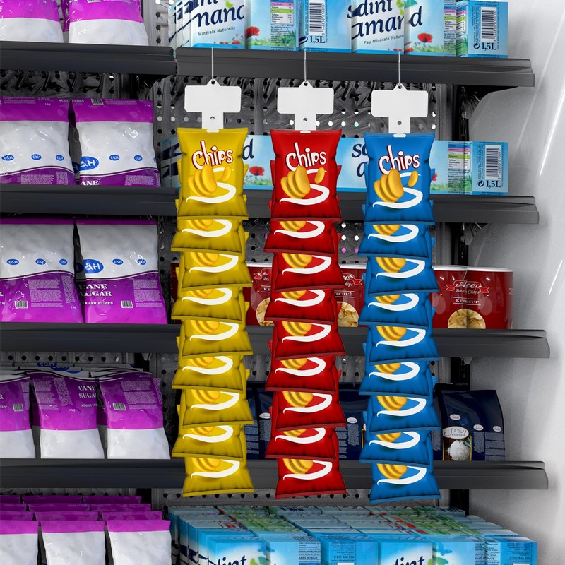 12 Pack Station Hanging Merchandise Strips with S Hooks, 12