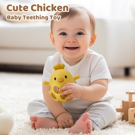 Baby Teething Chew High Chair Suction Toys - Baby Teething Toys Silicone Teethers, Baby Table Toys,Food Grade Silicon for 6 12 18 Months (Green Yellow)