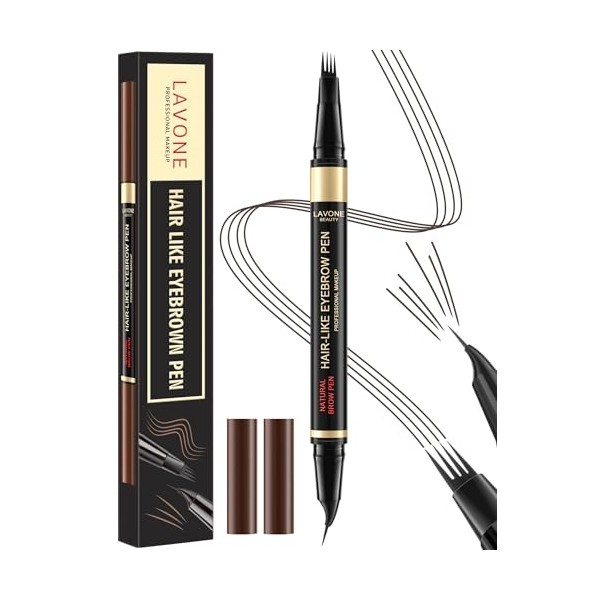 LAVONE Eyebrow Pen, 2-in-1 Eyebrow Pencils for Women with 4