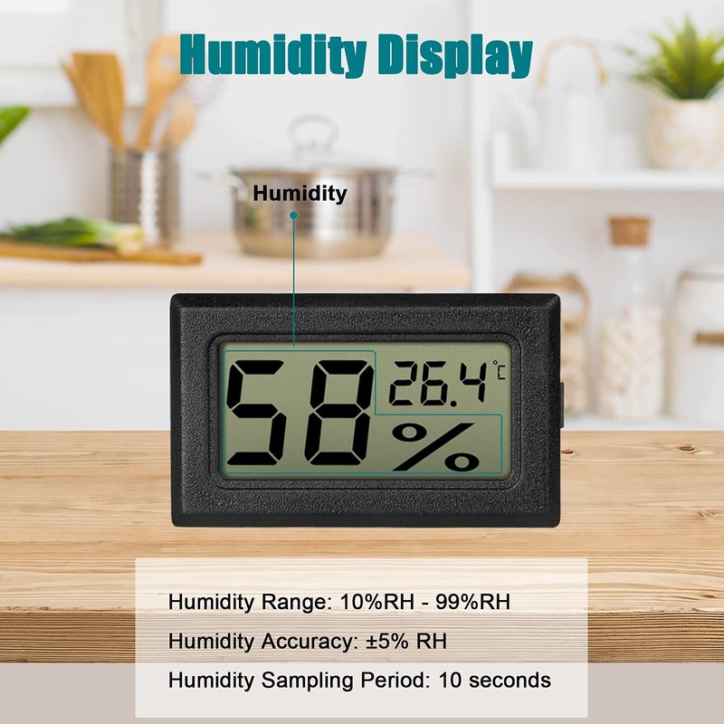 EEEKit 5-Pack LCD Digital Hygrometer Thermometer, Mini Digital Temperature Meter