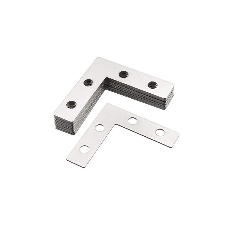 sourcing map Flat Angle Bracket Plate L Shape Repair Joining
