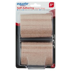 Equate Self-Adhering Sports Wrap, Tan, 3", 2 Count