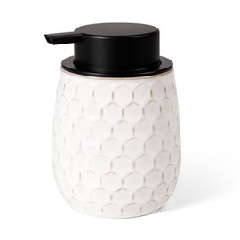 Umlaca Soap Dispenser, Refillable Ceramic Soap Dispenser, 400 ml, Large Pump Head is Easy to Press, Suitable for Kitchen, Bathroom, Foam Soap Dispenser (Beige)