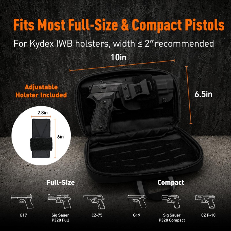 SnapVibe® Magnetic Fast-Access Concealed Carry Bag, 10″x6.5″x3″