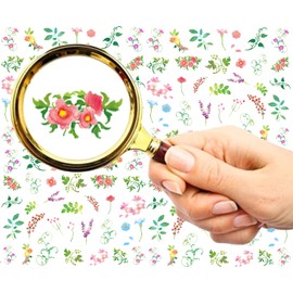 Nail Stickers Decal Transfers (5 Sheets) FLONZNAIL Flowers Garden Wildflowers Watercolor Art Deco Illustration