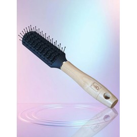 Mibella Natur Skeleton Brush, Ergonomic Wooden Handle, for Short to Medium Length Hair, with Massage Effect, Hair Styling, Hair Care, Hair Design 28737