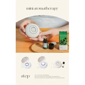 Mini difusor de computadora para oficina, mini difusor de aceite esencial, sin agua, con 5 almohadillas para orejas de relleno, almohadilla de algodón circular