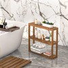 Domax Bamboo Bathroom Shelf 3-Tier Wall Mount Storage Rack Multifunctional