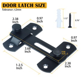 BOSFLAG 2 Pack 180-degree Rotating barn Door Locks to Safeguard Privacy - Secure Latch and Hook barn Door Locks for Gardens, bathrooms, Outdoor Spaces, garages, Windows, and Sliding Doors