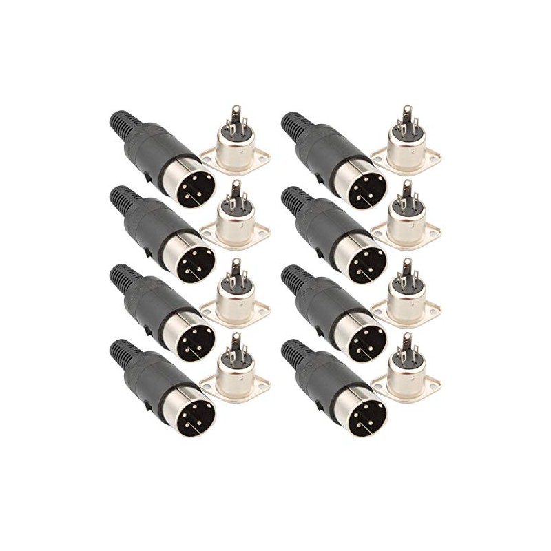 RUNCCI-YUN 16pcs DIN Male Female Soldering Connector 4-Pin for Panel